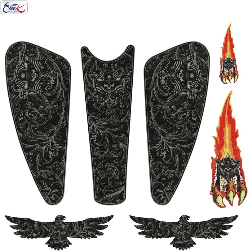 LFCMT Motorcycle Tank Pad Gas Tank Protector, Motorcycle Tank Sticker Protector Decal Gas Oil Fuel Tank Pad Protector for Harley for Sportster XL 883 1200 for Softail Dyna Bobber - Image 2